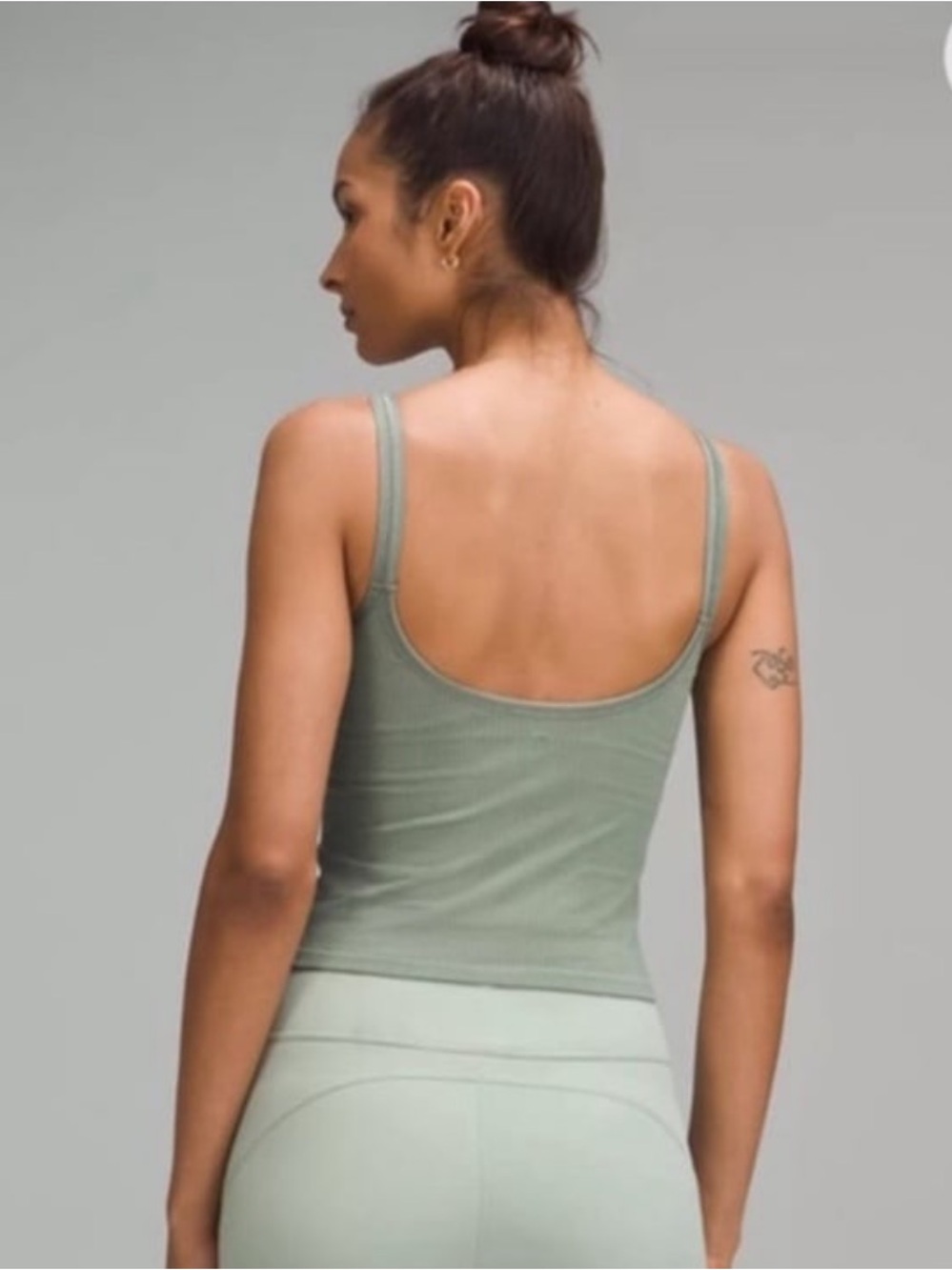 NWOT Lululemon Matching Ribbed Grey Eucalyptus Set. Size 4 - Picture 10 of 12